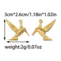 Stainless steel vintage hummingbird pendant DIY jewelry charm accessories, 3cm size 2g weight. - Gold Hummingbird (TP2690-02)