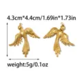 Stainless Steel Vintage Swallow Bird Pendant DIY Necklace Jewelry Accessory 4.3x4.4cm - TP2776-02