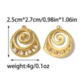 Pendentif breloque spirale dorée style marin coquillage composant accessoire bijoux - Connecteur Perle (TP2589-02) / 2.5x2.7cm / Or