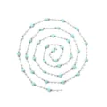 Chaine en acier inoxydable DIY avec perles rondes plates bleu clair et perles pour bijoux - Bleu clair