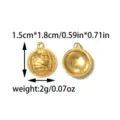 Stainless steel gold globe pendant charm for DIY jewelry making keychains size 1.5x1.8cm - Globe Style (TP2540-02) / Gold