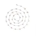 Roestvrij staal rozenkwarts chip positionering ketting DIY sieraden kristal touw - Roze