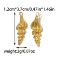Pendentif coquillage conque en acier inoxydable pour bijoux DIY loisirs creatifs - Pendentif Conque (TP2654-02) / 1.2x3.7cm / Or
