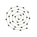Chaîne en acier inoxydable DIY avec perles blanches et perles plates pour bijoux faits main - Noir