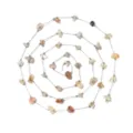 Roestvrij staal natuurlijke kleurrijke spaander steen positionering ketting DIY sieraden - tan