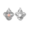 Roestvrij staal retro bloem schelp hanger DIY sieraden accessoires sleutelhanger 2st - Hartbloem Stijl (TP2803-01)