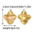 Vintage Roestvrij Staal Frangipani Hanger DIY Sieraden Maken Accessoire 2.4x2.8cm - Hartbloem Stijl (TP2803-02)