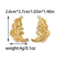 Edelstahl hohle Relief Feder Anhänger Retro böhmisch DIY Schmuck Zubehör 2.6x3.7cm groß - Gold Feder Anhänger (TP2792-02)