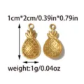 Gold stainless steel pineapple pendant charm accessory for DIY fashion jewelry necklace making. - Pineapple Style (YL-TP2463) / Gold