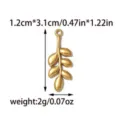 Gold leaf pendant charm DIY jewelry accessory size 1.2x3.1cm lightweight 2g variant style. - Leaf Style (YL-TP2465) / Gold