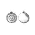 Stainless steel spiral texture charm pendant DIY jewelry accessory silver tone metal - Spiral Wave Disc (TP2546-01) / Silver