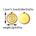 Minimalist stainless steel teardrop spiral pendant gold finish DIY jewelry accessory part - Spiral Wave Disc (TP2546-02) / Gold