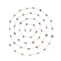Stainless steel fine chain with natural crushed stones, DIY jewelry making supply. - Red (TLT0231-01)