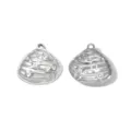 Pendentifs coquillage en acier inoxydable avec strass accessoires bijoux DIY vue principale - Style Pavé Strass Argent (TP2668-01)