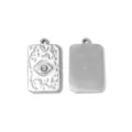 Vintage evil eye metal pendant charm for DIY jewelry making, silver vintage style accessory. - Silver Evil Eye