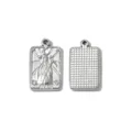 Stainless steel tarot card pendant DIY jewelry accessory, front death motif back grid texture - Death Tarot Card (TP2667-01) / Silver