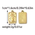 Stainless steel tarot card pendant Death charm with micro set crystals gold tone 1x1.6cm - Death Tarot Card (TP2667-02) / Gold