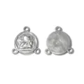 Vintage silver angel connector charm for DIY jewelry making and fashion craft accessories SKU - Round 3-Hole Angel Connector (TP2643-01) / Silver