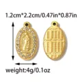 Gold tone oval portrait rhinestone pendant DIY jewelry making accessory charm 1.2x2.2cm - Gold Figure (TP2691-02)