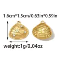 Pendentif Coquillage Or Acier Inoxydable DIY Bijou Charme Accessoire 1.6x1.5cm - Style Pavé Strass Or (TP2668-02)
