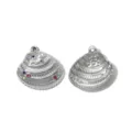 Pendentif coquillage en acier inoxydable DIY accessoires de bijoux, couleur argent. - Style Émaillé Pointillé Argent (TP2692-01)
