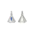 Pendentif religieux argenté avec émail bleu et strass pour la création de bijoux DIY. - Portrait Argenté De Notre-Dame D'Aparecida (TP2604-01)