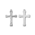 Retro Stainless Steel Cross Pendants DIY Jewelry Accessory Front Back View Silver Tone - Relief Cross Style (TP2647-01)