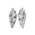 Silberfarbener Edelstahl Blatt Anhänger DIY Schmuck Zubehör, texturierter Metall Charme. - Silber Gehämmerter Blatt Stil (TP2659-01) / Silber
