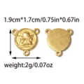 Vintage Gold Angel Pendant Connector DIY Jewelry Craft Accessories 1.9x1.7cm 2g Retro Style - Vintage Angel Relief Connector (TP2644-02) / Gold