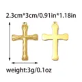 Vintage stainless steel cross pendant gold necklace charm DIY jewelry making accessory 3g - Gold Relief Cross Style (TP2647-02)