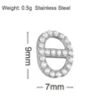 Accessorio per gioielli fai-da-te in acciaio inossidabile, ciondolo fibbia ovale con strass 9x7mm. - Anello a forma di ovale / Colore acciaio