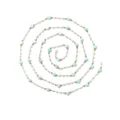 DIY chaîne en acier inoxydable perles turquoises plates perles blanches bijoux DIY - Bleu clair