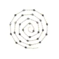 Chaîne de perles DIY en acier inoxydable avec perles blanches et pierres plates colorées. - Violet