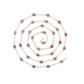 Chaîne de perles DIY en acier inoxydable avec perles blanches et rouges pour bijoux. - Rouge