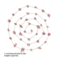 Roestvrij staal natuurlijke roze grind positionering ketting DIY sieraden kristal ambacht - rozenroze