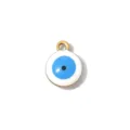 Blauer Emaille böser Blick Metall Anhänger Charm für DIY Schmuck Halskette Armband Zubehör - Hellblaues Böser Blick