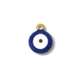 Blauer böser Blick Metall Anhänger mit goldenem Rand für DIY Schmuck und Accessoires. - Blauer Böser Blick