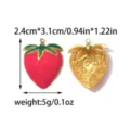 Edelstahl Erdbeer Anhänger Charms für DIY Schmuckherstellung und modische Accessoires. - Rosa Erdbeerstil (TP2808-02) / 1 Stück Packung (2.4x3.1cm) / Rosa
