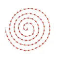 DIY red crystal tube and metal bead stainless steel chain for necklace and bracelet making. - Silver Beads (YL-TLT0281-01) / Red
