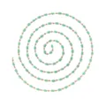 DIY beaded chain with green crystal tubes and gold beads, perfect for handmade jewelry. - Gold Beads (YL-TLT0281-02) / Cyan