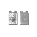 Stainless Steel Sacred Heart Cross Pendant DIY Jewelry Accessory Religious Charm - Sacred Heart Rectangle Medal (TP2520-01) / Silver