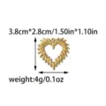 Goldfarbener Edelstahl Herz Anhänger DIY Charm Mode Schmuck Zubehör 3.8x2.8cm 4g - Gold Herz Anhänger (TP2555-02) / 3.8x2.8cm