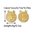 Gold Saint Benedict medal pendant DIY jewelry accessory religious cross charm 1.8x2cm - St. Benedict Round Medal (TP2521-02) / Gold