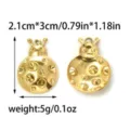 Stainless steel cute ladybug insect pendant DIY jewelry accessories charm for crafts. - 2.1cm*3cm / Golden Ladybug (TP1445-02)