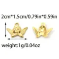 Stainless steel vintage angel cupid pendant for DIY jewelry making and keychain accessories. - Vintage Angel Relief Style (TP1476-02) / Gold