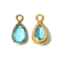Ciondolo goccia pietra preziosa acciaio inossidabile dorato variante accessorio gioiello - Blu Chiaro (TP2902-02)