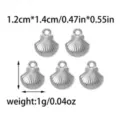 Pendentif coquillage 3D en acier inoxydable, couleur argent accessoire bijoux DIY 5pcs - Style Petit Argent (TP0545-01)