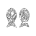 Edelstahl gehämmert Fisch DIY Schmuck Anhänger, glänzendes silbernes Metall Zubehörteil. - Silber Großer Fisch Stil (TP2789-01) / Silber