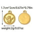 Stainless steel vintage angel cupid pendant charm DIY jewelry accessory size 1.7x2cm gold - Vintage Angel Relief Style (TP1478-02) / Gold
