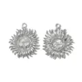 Stainless steel sun face pendant celestial vintage DIY jewelry making charm accessories pair - Sun God Style (TP2653) / Silver